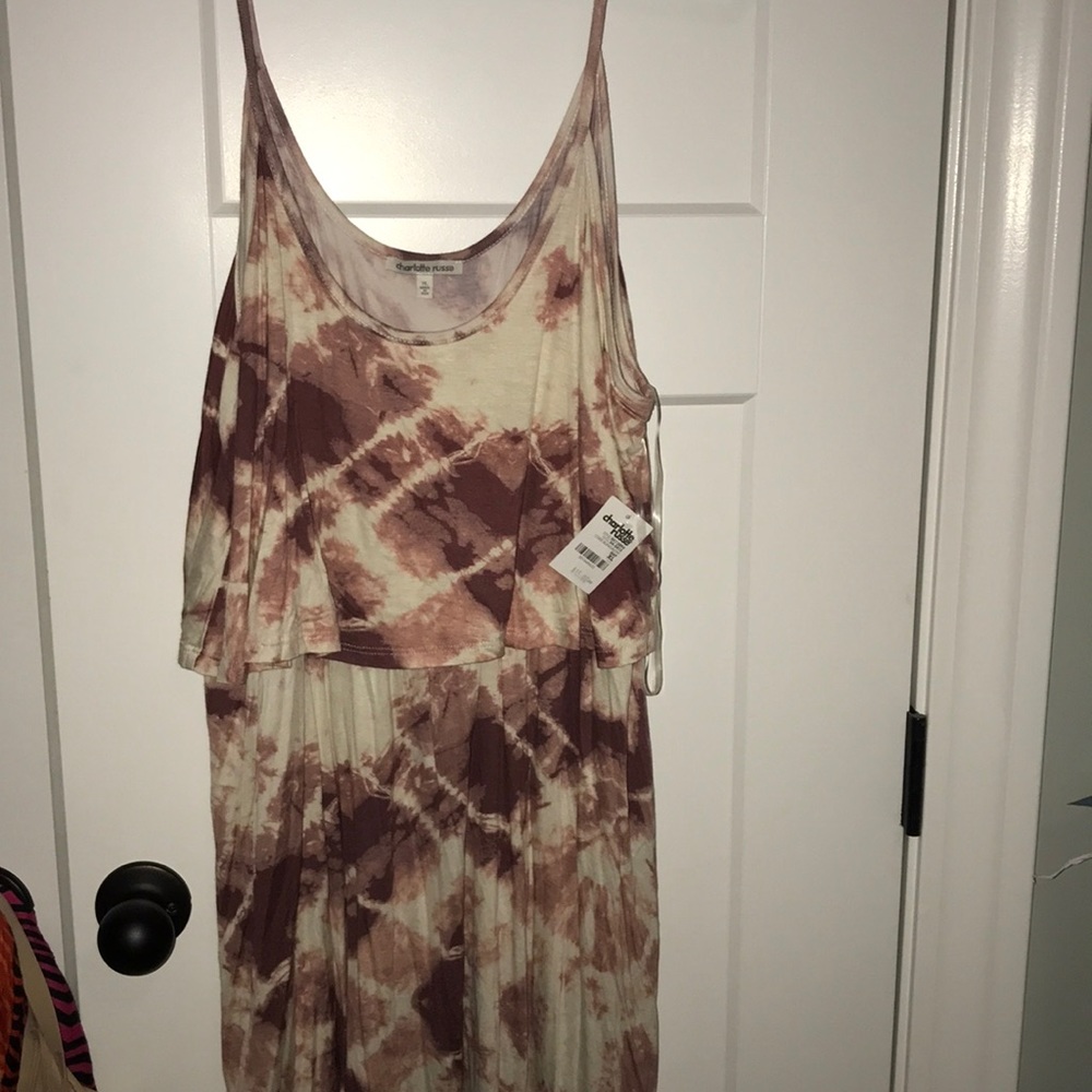 dusty rose and cream tie dye dress